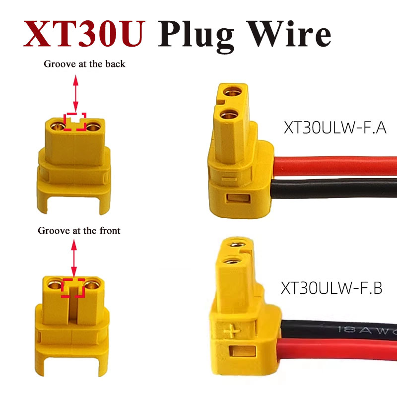 Drone Power Bank - Elbow XT30U Banana Plug Line XT30ULW-F