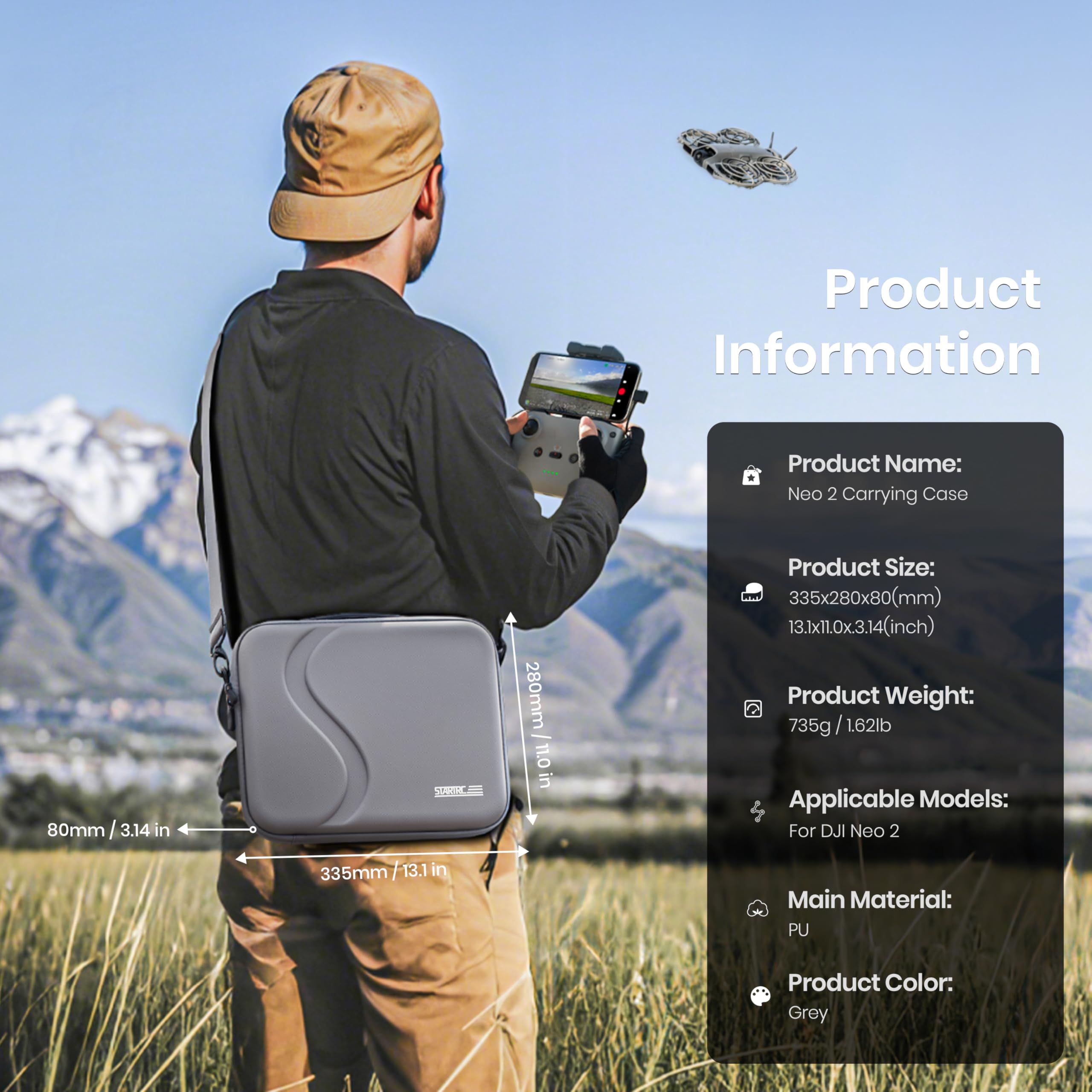 Carrying Case for DJI Neo 2 Ac - Drone Controller Hood review and price